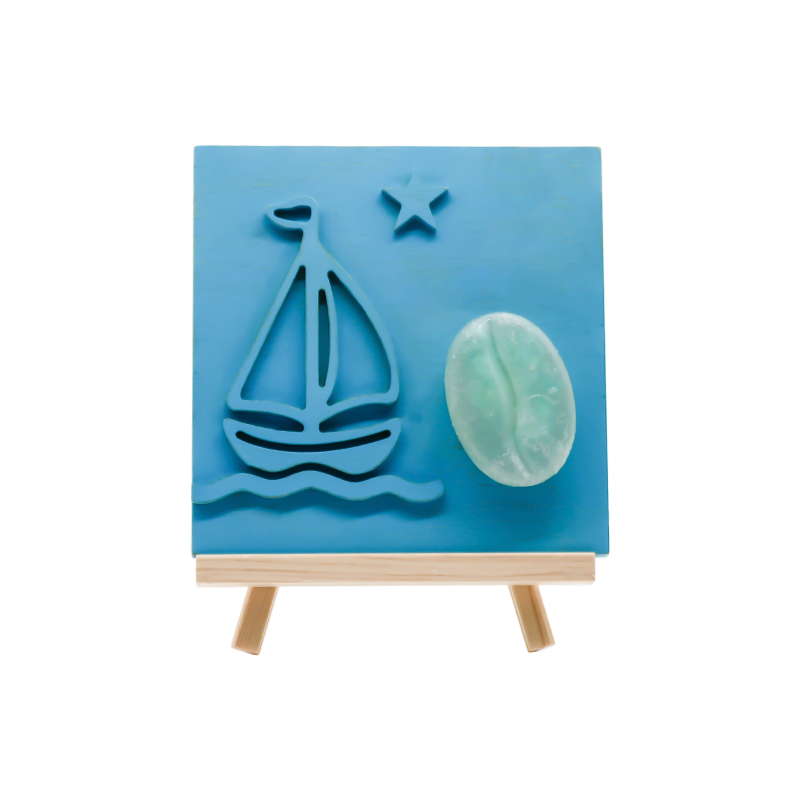 Đèn gỗ chạm khắc tre thuyền buồm màu đại dương - Sail Shadow Baking