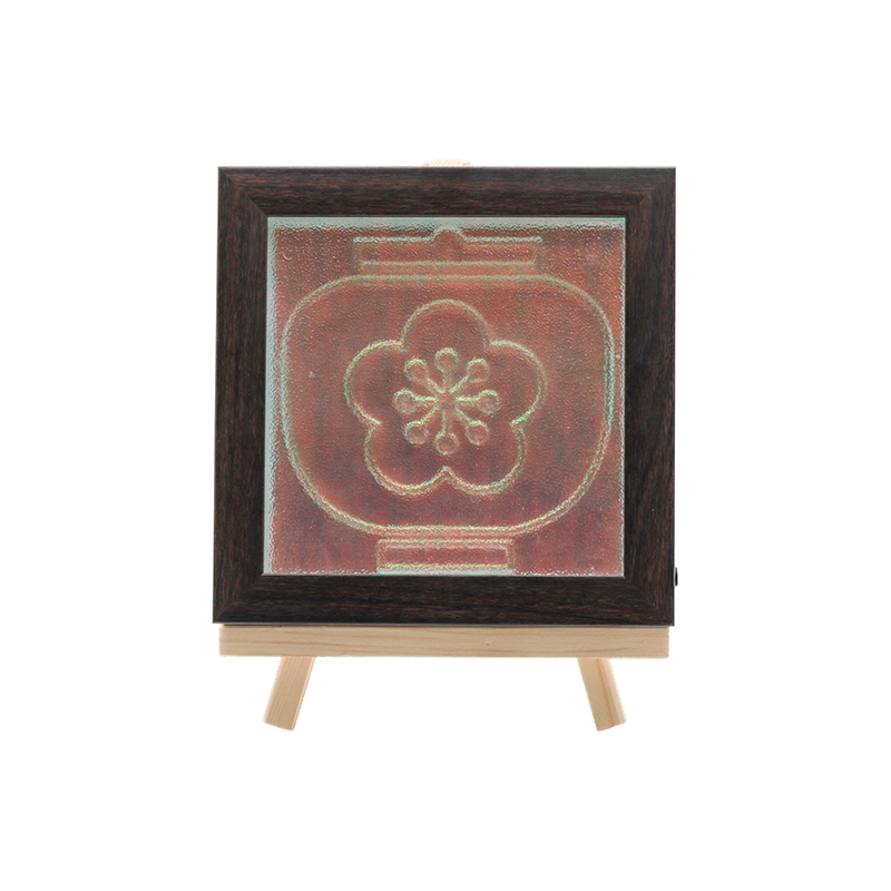 Lọ sứ màu socola kèm đèn pha lê họa tiết mận trắng - Wind Sakura Crystal