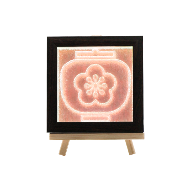 Lọ sứ màu socola kèm đèn pha lê họa tiết mận trắng - Wind Sakura Crystal