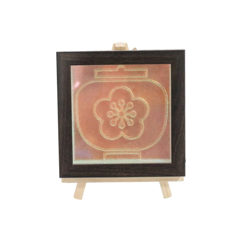 Lọ sứ màu socola kèm đèn pha lê họa tiết mận trắng - Wind Sakura Crystal